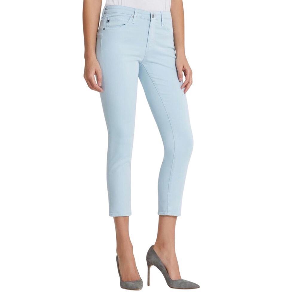 AG Adriano Goldschmied Prima Cigarette Crop Pant Size 30‎ Light Blue Stretch